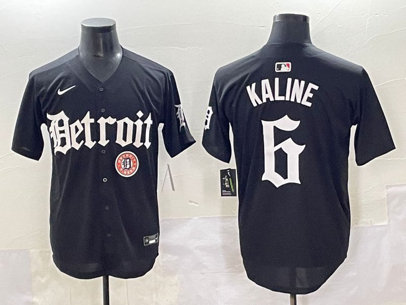 Men 2025 Detroit Tigers #6 Kaline Black Five generations Joint Name Nike MLB Jersey style 17->detroit tigers->MLB Jersey